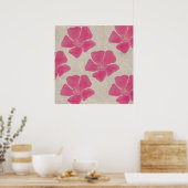 Rosa Blumen-Druck Poster (Küche)