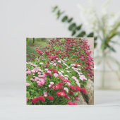 Rosa Blumen Flache Grußkarte Karte (Stehend Vorderseite)