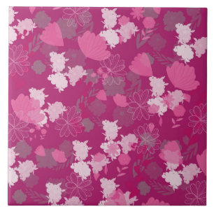 rosa Blumen Fliese