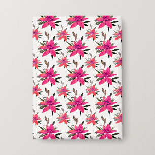 Rosa Blumen Floralmuster Design Button