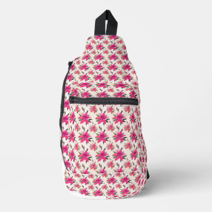 Rosa Blumen Floralmuster Design Crossbody Bag