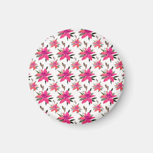 Rosa Blumen Floralmuster Design Magnet