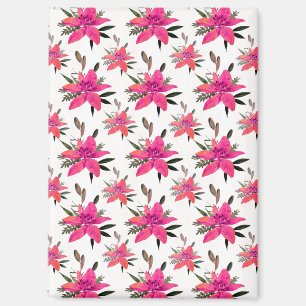 Rosa Blumen Floralmuster Design Magnet