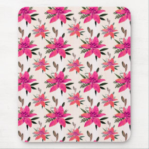 Rosa Blumen Floralmuster Design Mousepad