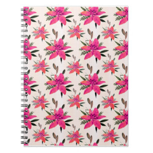Rosa Blumen Floralmuster Design Notizblock