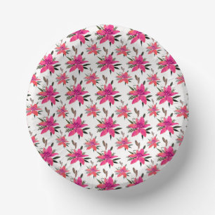 Rosa Blumen Floralmuster Design Pappteller