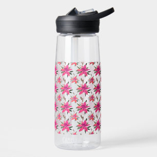 Rosa Blumen Floralmuster Design Trinkflasche