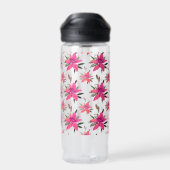 Rosa Blumen Floralmuster Design Trinkflasche (Rückseite)