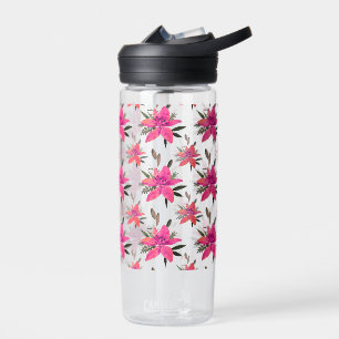 Rosa Blumen Floralmuster Design Trinkflasche