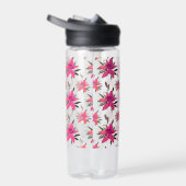 Rosa Blumen Floralmuster Design Trinkflasche (Rechts)