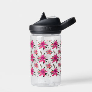 Rosa Blumen Floralmuster Design Trinkflasche
