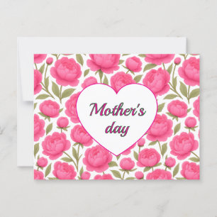 Rosa Blumen für die Muttertagsfeier Postkarte