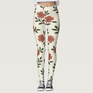 Rosa Blumen-Garten Leggings Druck