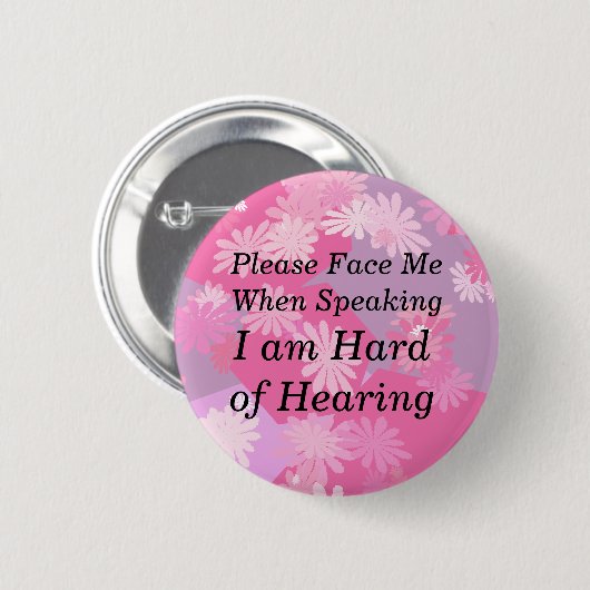 Rosa Blumen gefallen gegenüberstellen mich Knopf Button (Vorne & Hinten)