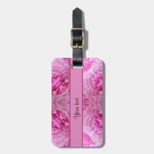 Rosa Blumen Gepäckanhänger (Vorderseite vertikal)