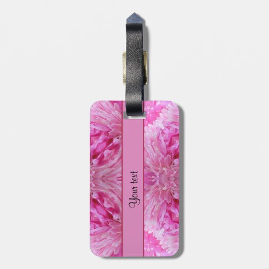 Rosa Blumen Gepäckanhänger (Rückseite vertikal)