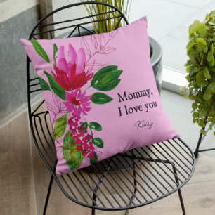 Rosa Blumen Geschenk-Wurfkissen für die Mutter Kissen