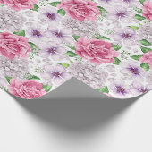 Rosa Blumen Geschenkpapier (Ecke)