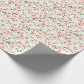 Rosa Blumen Geschenkpapier (Ecke)