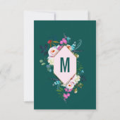 Rosa Blumen-Goldordnungs-Smaragdjade danken Ihnen Dankeskarte (Rückseite)