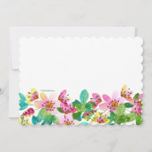 Rosa Blumen-Grenzeinladung Einladung (Rückseite)