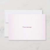 Rosa Blumen Grüne Blätter Elegante Hochzeitsfeier Dankeskarte (Rückseite)