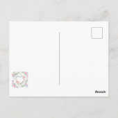 Rosa Blumen Herz Postkarte (Rückseite)