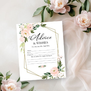 Rosa Blumen Hochzeitsdusche Rat & Wunschkarten