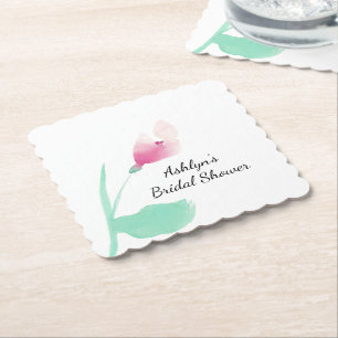 Rosa Blumen-Hochzeitsdusche Untersetzer