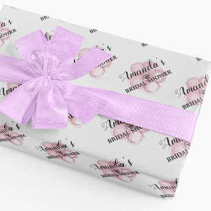 Rosa Blumen Hochzeitsshower Geschenkpapier