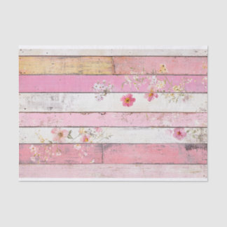 Rosa Blumen Holzplanke Decoupage Papier