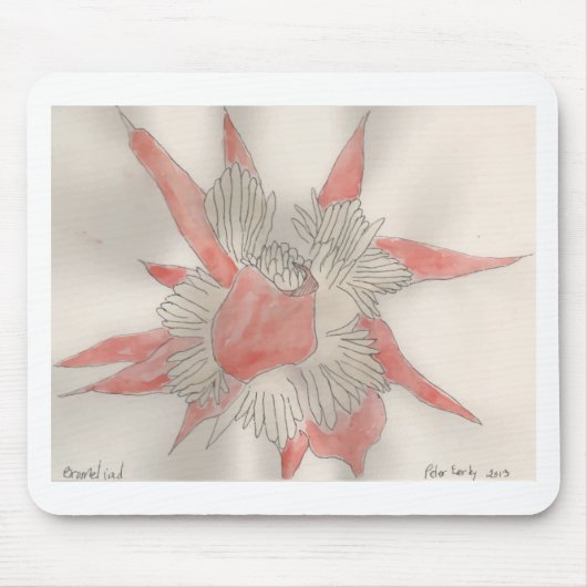 Rosa Blumen-Illustration Mousepad (Vorne)