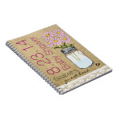 Rosa Blumen im Maurer-Glas-Baby-Duschen-Gast-Buch Notizblock (Rechte Seite)