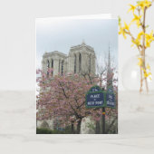 Rosa Blumen in Paris Karte (Gelbe Blume)