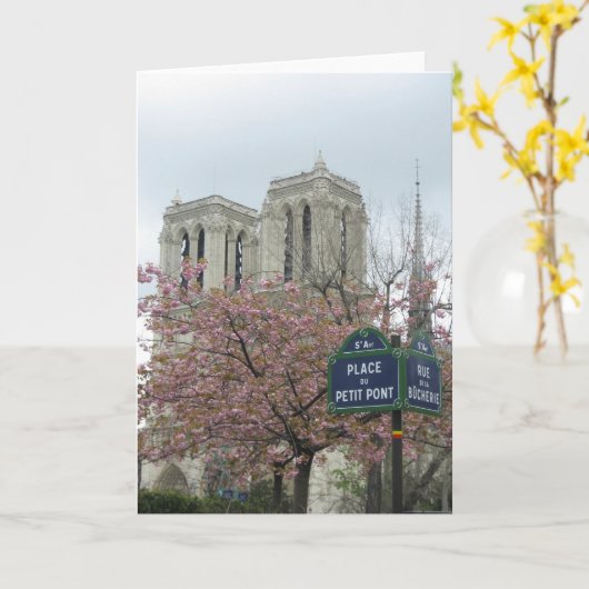 Rosa Blumen in Paris Karte (Gelbe Blume)