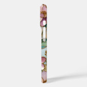 Rosa Blumen iPhone-Hülle Bleiglas-Design in Gold Case-Mate iPhone Hülle (Rückseite / Links)