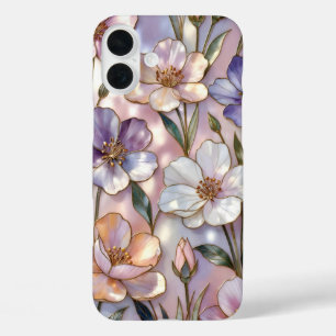 Rosa Blumen iPhone-Hülle Buntglas Elegant iPhone 16 Plus Hülle