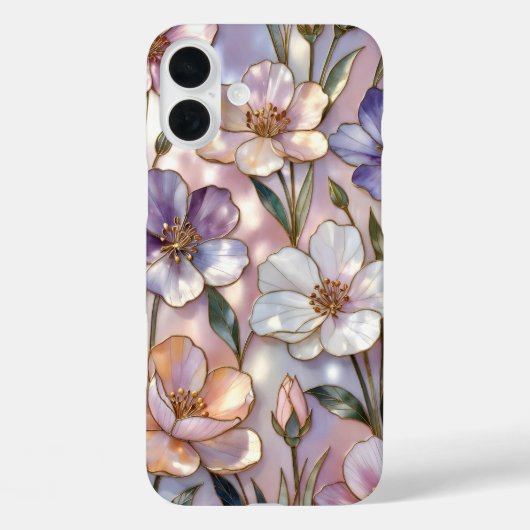 Rosa Blumen iPhone-Hülle Buntglas Elegant Case-Mate iPhone Hülle (Rückseite)