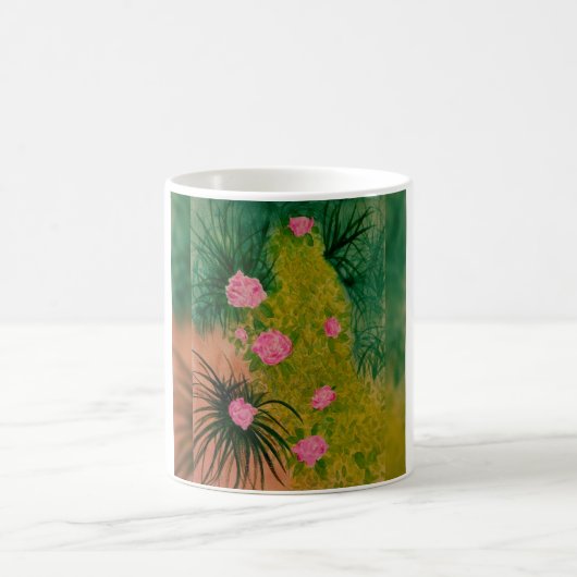 Rosa Blumen Kaffeetasse (Mittel)