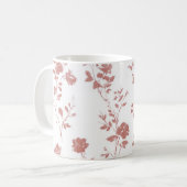 Rosa Blumen Kaffeetasse (Vorderseite Links)