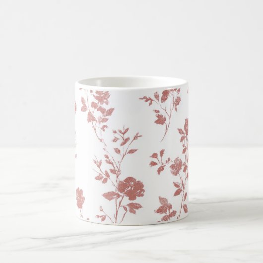 Rosa Blumen Kaffeetasse (Mittel)