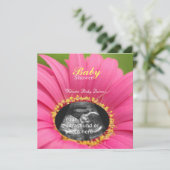 Rosa-"Blumen-Kinder" Sonogram-Dusche Einladung (Stehend Vorderseite)