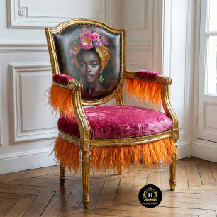 Rosa Blumen-Kronen-Göttinnen-Portrait Découpage Seidenpapier
