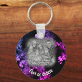 Rosa Blumen Kunst, Foto Personalisiert Schlüsselanhänger (Rückseite)