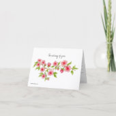 Rosa Blumen Leere Karte (Vorderseite)