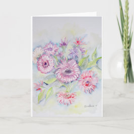 Rosa Blumen-leere Karte