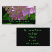 Rosa Blumen lila Blumen Orangenhydrangeas Visitenkarte (Vorne/Hinten)