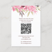 Rosa Blumen Logo Schmuck Ohrring Kettchen Qr Code Visitenkarte (Rückseite)