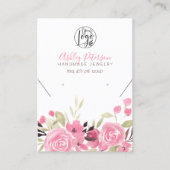 Rosa Blumen Logo Schmuck Ohrring Kettchen Qr Code Visitenkarte (Vorderseite)