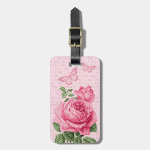 Rosa Blumen Mädchen Gepäckanhänger